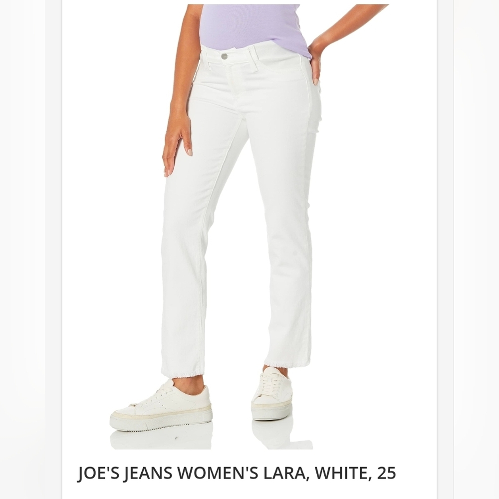 Joe's Jeans Lara Cigarette Ankle W Fray Hem Women's Maternity in Crisp White